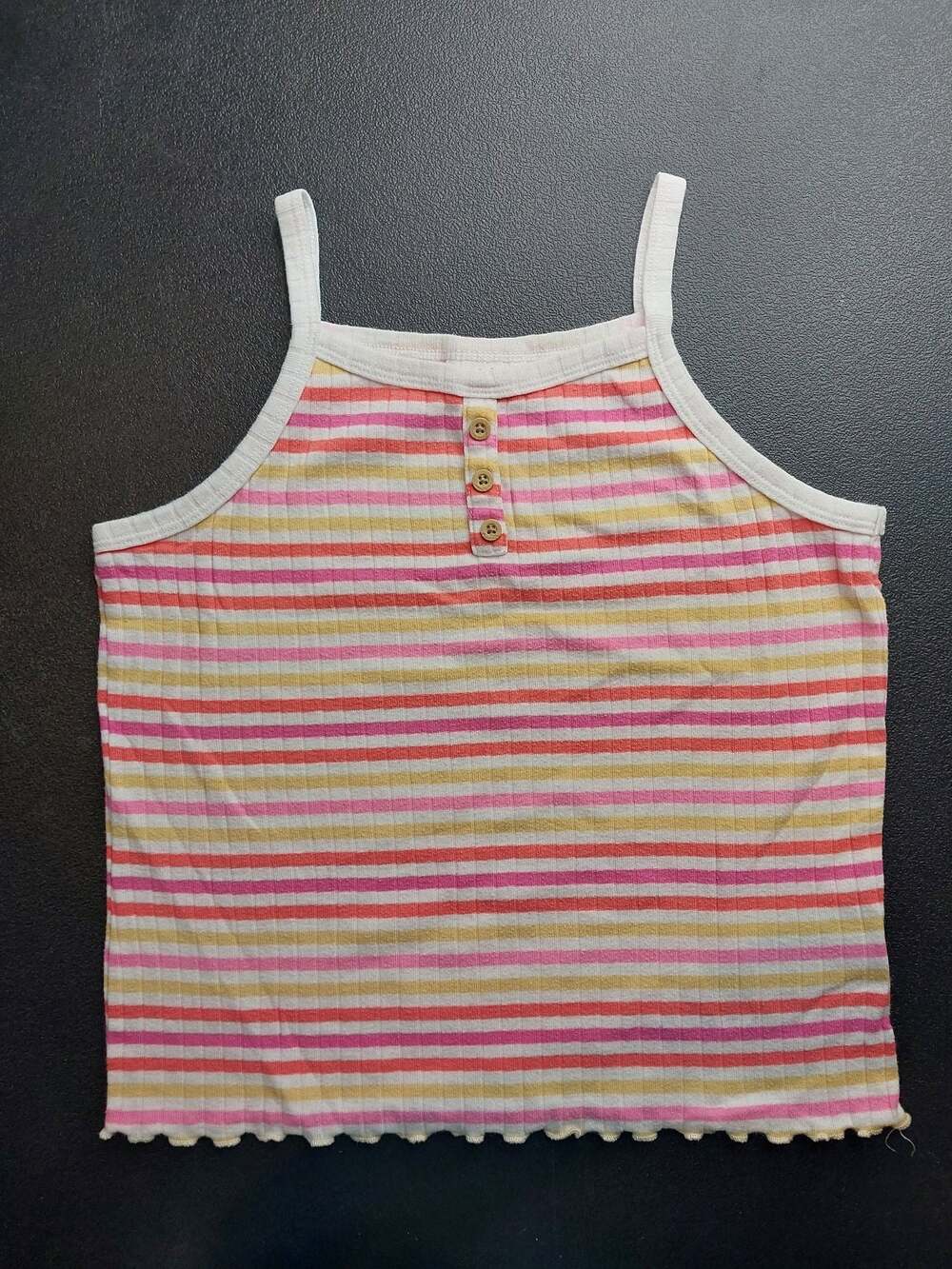 Cat & Jack Girls Multicolored Striped Rib Knit Tank Top Size M (7/8)